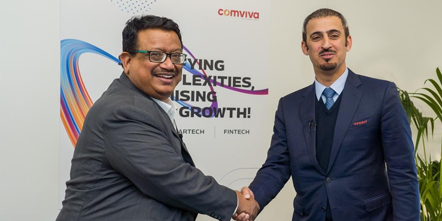 Comviva CEO Manoranjan Mohapatra and Ooredoo Tunisia CEO Mansoor Rashid Al-Khater